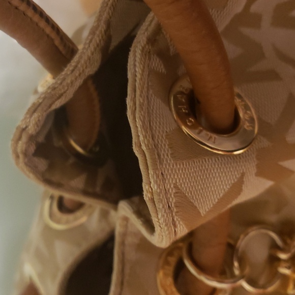 LOW STARTMK Ladies Shoulder Bag Signature Style Gold And Brown Tone - Picture 10 of 12